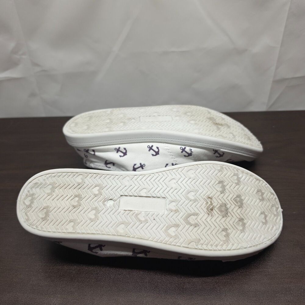 Tommy Bahama Womens 7 Nautical Anchor Sneakers White Canvas Casual Shoes - Picture 7 of 11